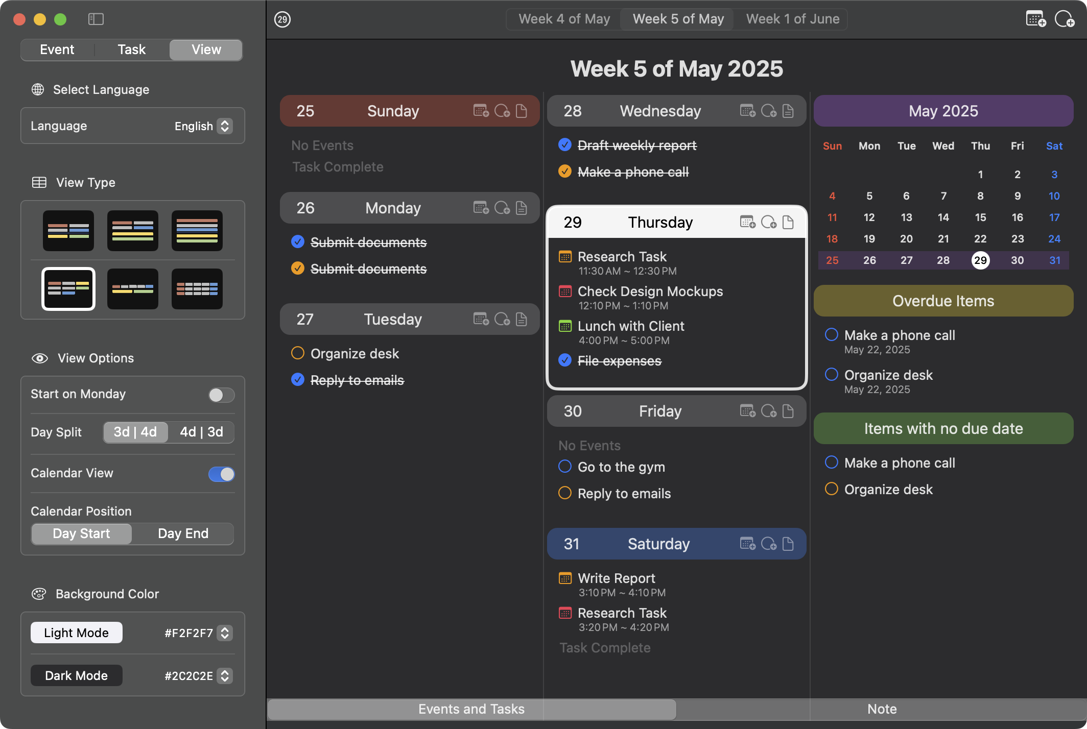 WeeklyTodo macOS App Screenshot